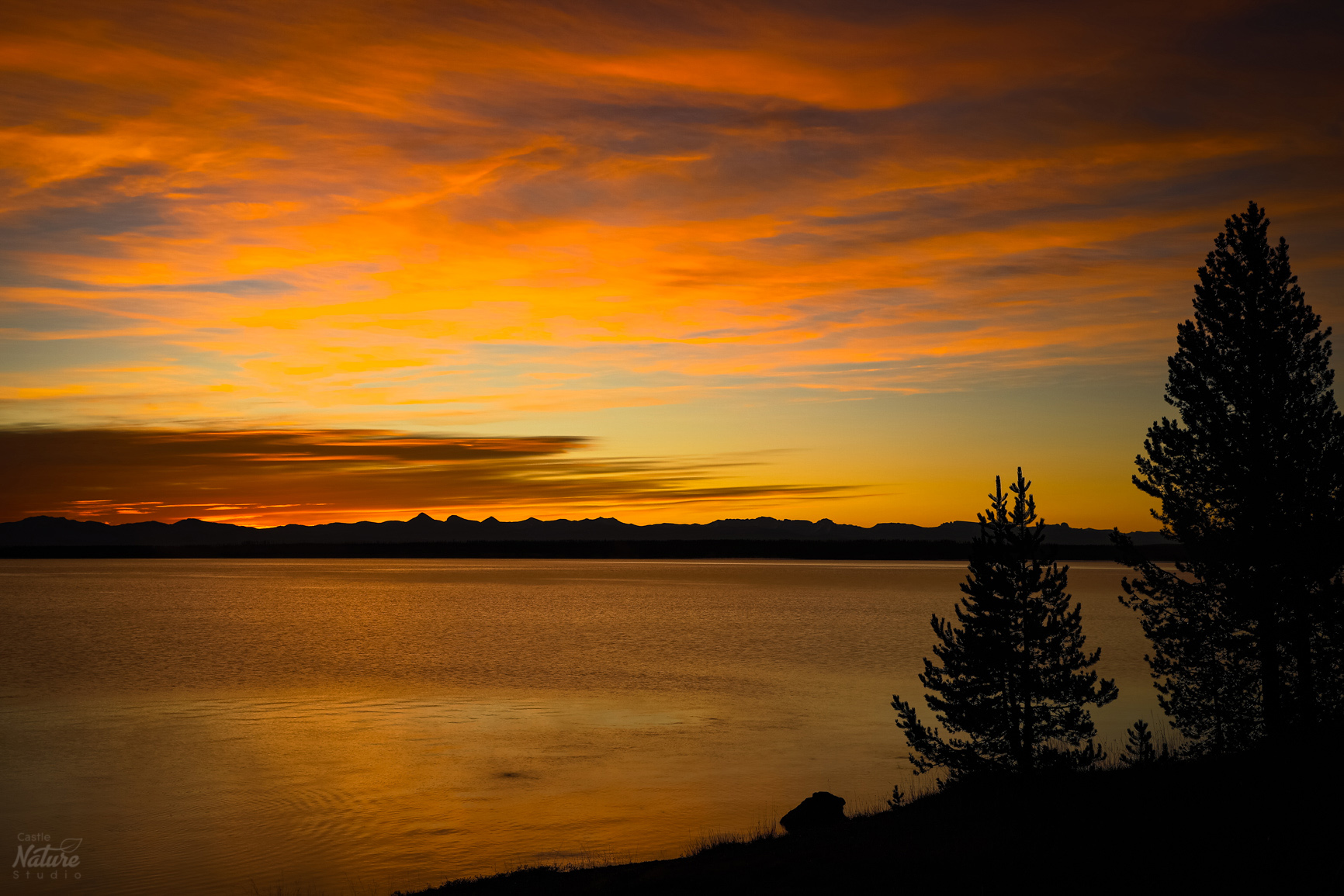 Sunrise over Yellowstone Lake